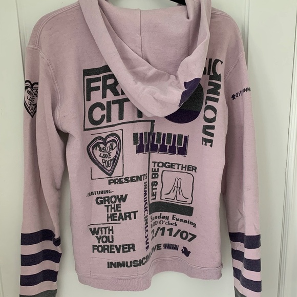 Vintage Free City Zip Up Hoodie Sweatshirt - Picture 2 of 3
